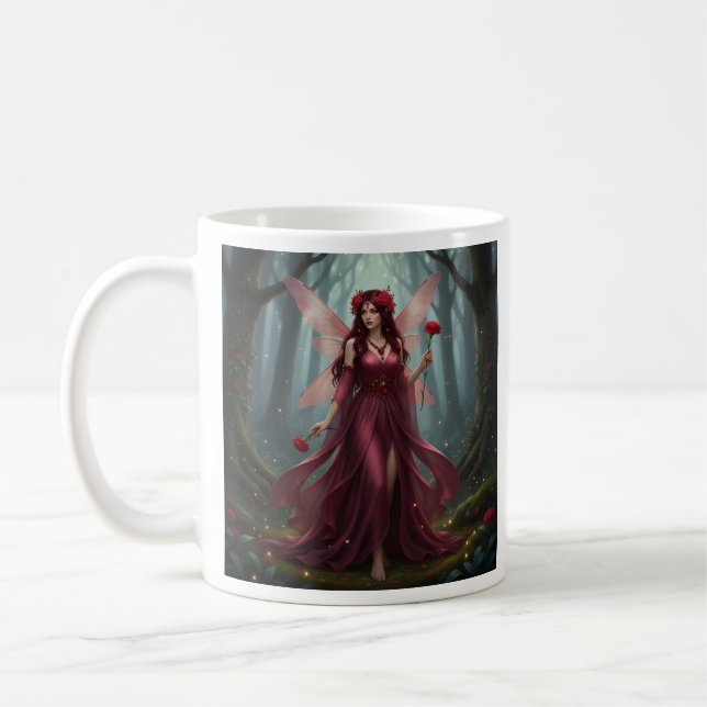 Beautiful January Garnet Fairy Coffee Mug (Left)
