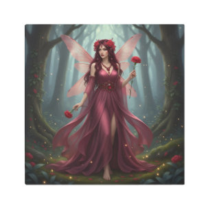 Beautiful January Garnet Fairy Metal Print