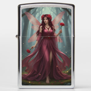 Beautiful January Garnet Fairy Zippo Lighter