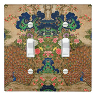 Beautiful Japanese 17th Century Peacock Floral Light Switch Cover