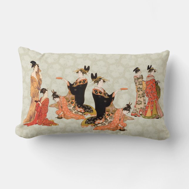 Beautiful Japanese Art Design Throw Pillows (Front)