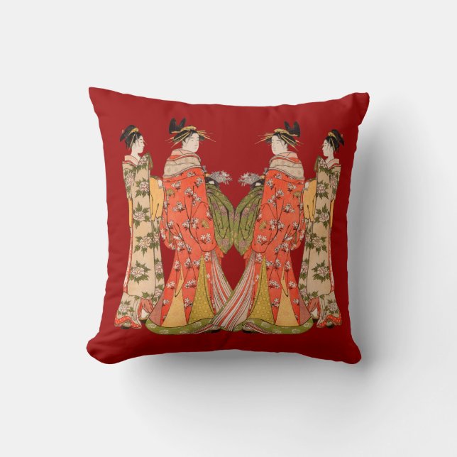 Beautiful Japanese Art Design Throw Pillows (Front)