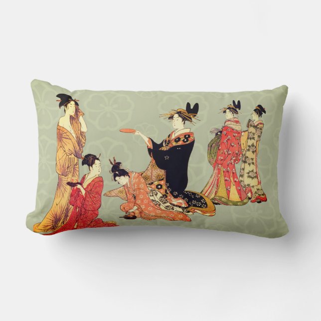 Beautiful Japanese Art Design Throw Pillows (Front)