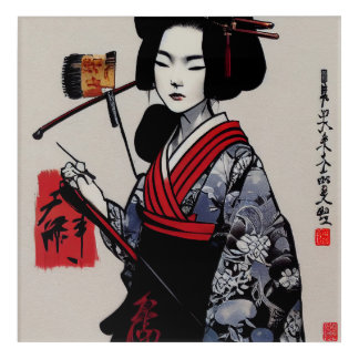 Beautiful Japanese Geisha Acrylic Wall Art