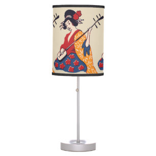 Beautiful Japanese Geisha Oriental Table Lamp