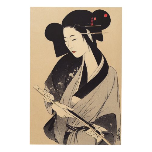 Beautiful Japanese Geisha Wood Wall Art