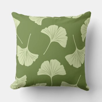 Beautiful Japanese Ginkgo Leaves Throw Pillow by designalicious at Zazzle