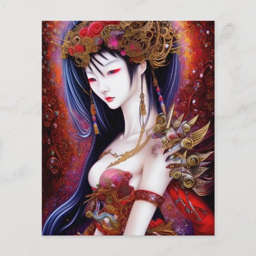 Beautiful Japanese Girl Gothic Fantasy Triptych Flyer