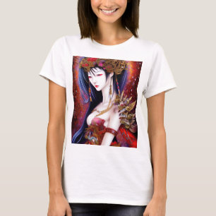 Beautiful Japanese Girl Gothic Fantasy Triptych T-Shirt
