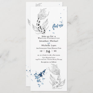 Beautiful Japanese Koi Fish All In One Wedding Invitation