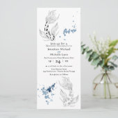 Beautiful Japanese Koi Fish All In One Wedding Invitation (Standing Front)