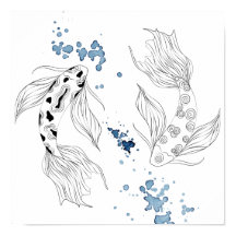 Beautiful Japanese Koi Fish Swimming