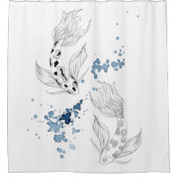 Beautiful Japanese Koi Fish Swimming Shower Curtain