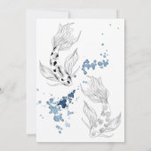 Beautiful Japanese Koi Fish Swimming Wedding Invitation (Back)