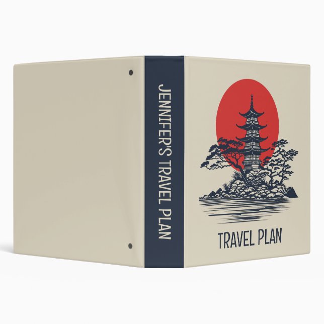 Beautiful Japanese landscape with sunrise  3 Ring Binder (Background)