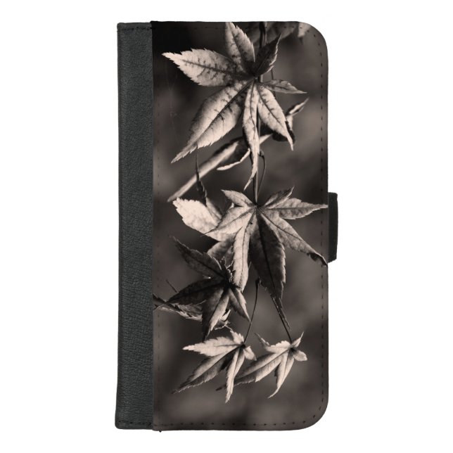 Beautiful Japanese Maple Leaf Foliage Portrait iPhone Wallet Case (Front)