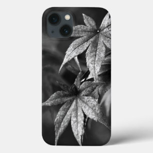 Beautiful Japanese Maple Leaf Portrait in B/W iPhone 13 Case