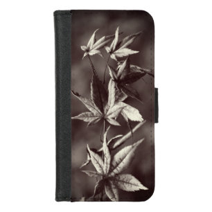 Beautiful Japanese Maple Leaf Portrait Sepia iPhone 8/7 Wallet Case