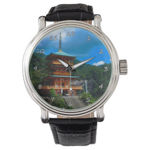 Beautiful Japanese Pagoda & Waterfall Watch