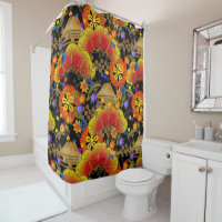 beautiful japanese pattern design shower curtain