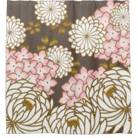 Beautiful japanese pattern shower curtain
