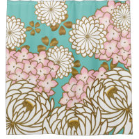 Beautiful japanese pattern shower curtain