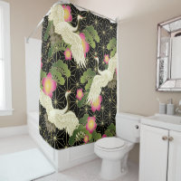 Beautiful japanese pattern shower curtain