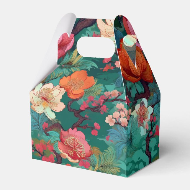 Beautiful Japanese print party favor box (Front Side)