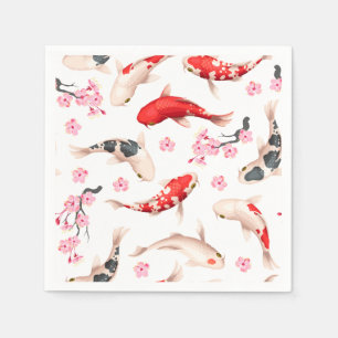 Beautiful Japanese Red Koi fish Napkins