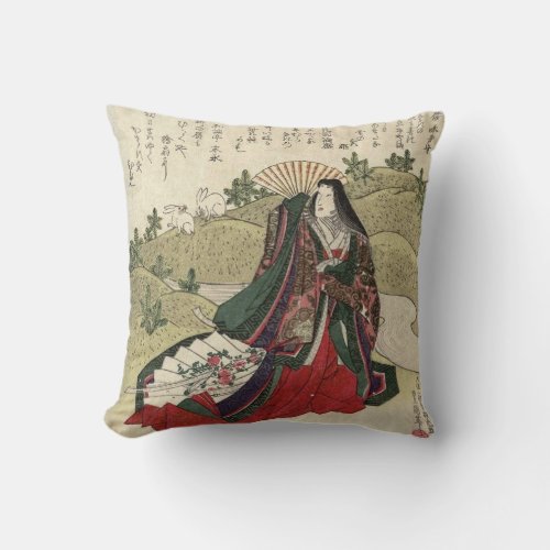 Beautiful Japanese vintage artwork pillow