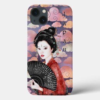 Beautiful Japanese Woman and Cloud Artwork Japan Case-Mate iPhone Case