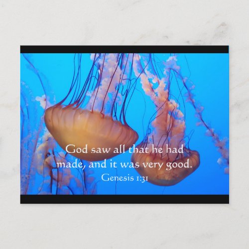 Beautiful Jellyfish Bible Verse Postcard