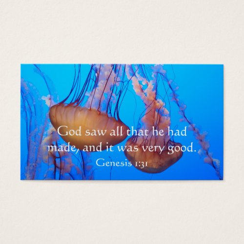 Beautiful Jellyfish Bible Verse Wallet Card
