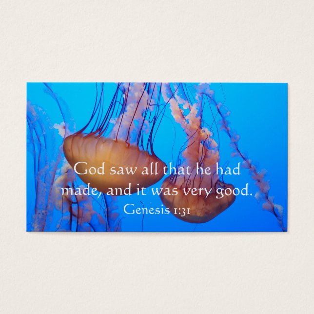 Beautiful Jellyfish Bible Verse Wallet Card (Front)
