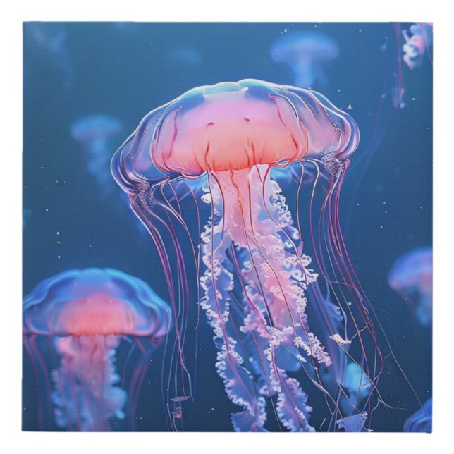 Beautiful Jellyfish Faux Canvas Print (Front)