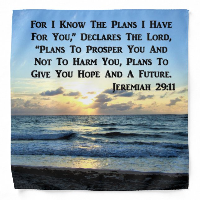 BEAUTIFUL JEREMIAH 29:11 BLUE SKIES BANDANA (Front)