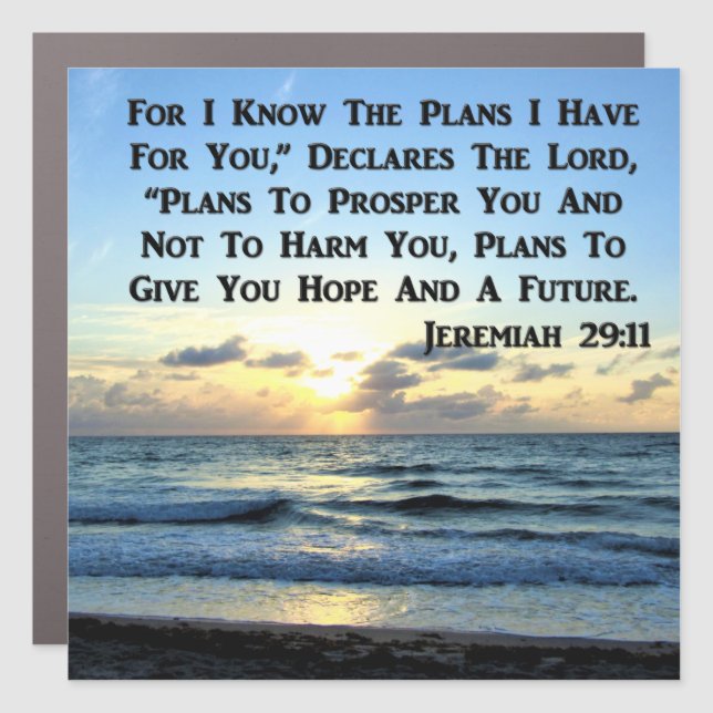 BEAUTIFUL JEREMIAH 29:11 BLUE SKIES CAR MAGNET (Front)