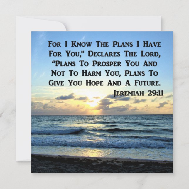 BEAUTIFUL JEREMIAH 29:11 BLUE SKIES INVITATION (Front)