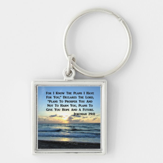 BEAUTIFUL JEREMIAH 29:11 BLUE SKIES KEYCHAIN (Front)