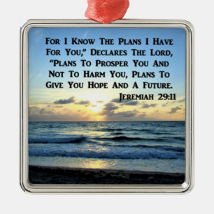 BEAUTIFUL JEREMIAH 29:11 BLUE SKIES METAL ORNAMENT
