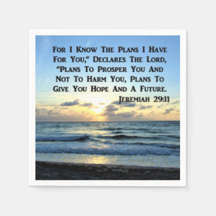 BEAUTIFUL JEREMIAH 29:11 BLUE SKIES NAPKINS
