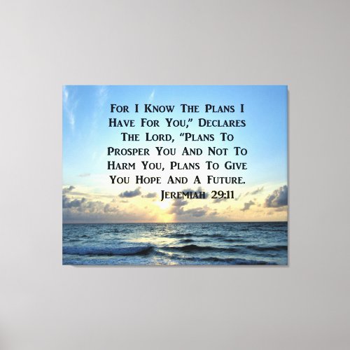 BEAUTIFUL JEREMIAH 2911 SCRIPTURE VERSE CANVAS PRINT