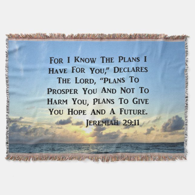 BEAUTIFUL JEREMIAH 29:11 SCRIPTURE VERSE THROW BLANKET (Front)