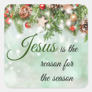 Beautiful Jesus Is The Reason For The Season Square Sticker