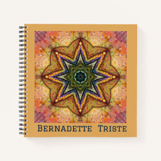 Beautiful Jewel Toned Custom Name Star Tile Notebook