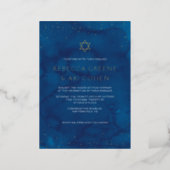 Beautiful Jewish Stary Sky Wedding REAL Foil Invitation (Standing Front)