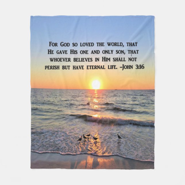 BEAUTIFUL JOHN 3:16 FLEECE BLANKET (Front)