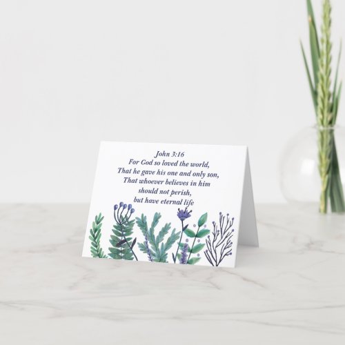 Beautiful John 316 Pretty Floral Christian Quote Holiday Card