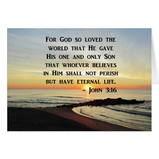 BEAUTIFUL JOHN 3:16 SCRIPTURE SUNRISE PHOTO CARDS (Front Horizontal)