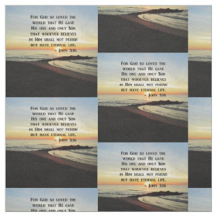 BEAUTIFUL JOHN 3:16 SCRIPTURE SUNRISE PHOTO FABRIC